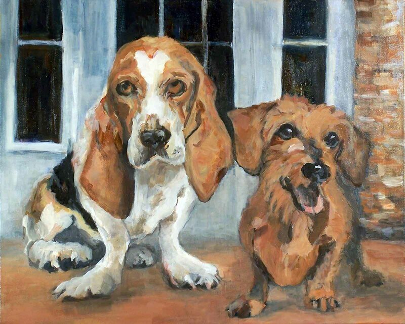 Gertie and Rusty by Rebecca Dufton, 24 x 18 inches, acrylic on canvas