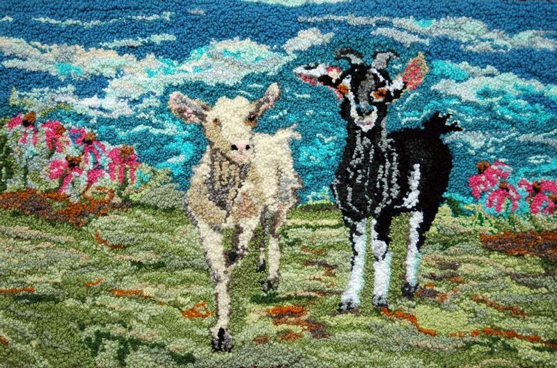 Heidi and Clara by Rebecca Dufton, 30 x 19 inches, mixed fibers on monk's cloth